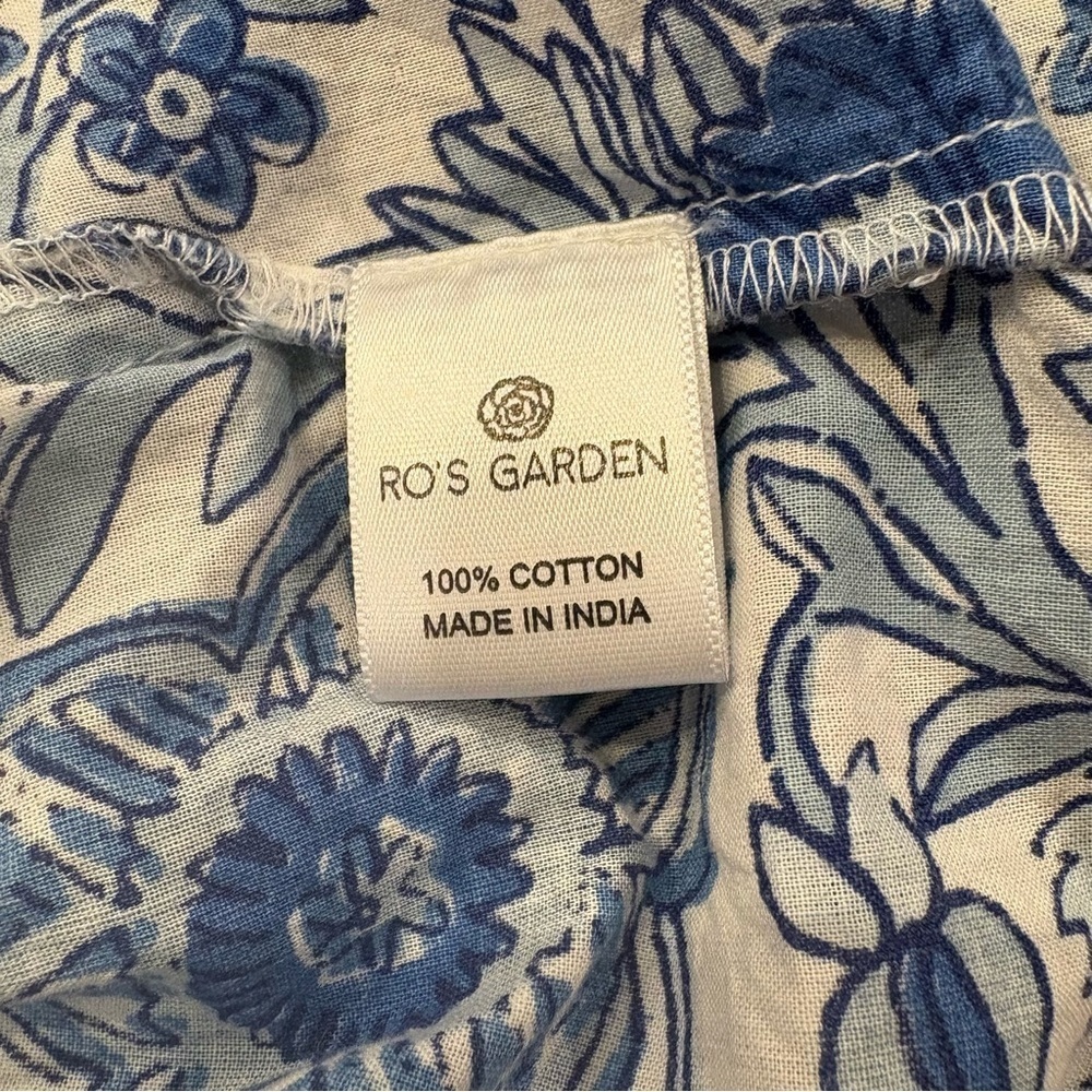 Ro’s Garden Leticia Hollie Shirt Blue & White 100% Cotton Size Large Tuckernuck - Picture 10 of 11
